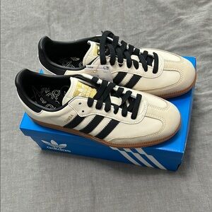 Adidas Women's Samba OG Cream and Black Sneakers